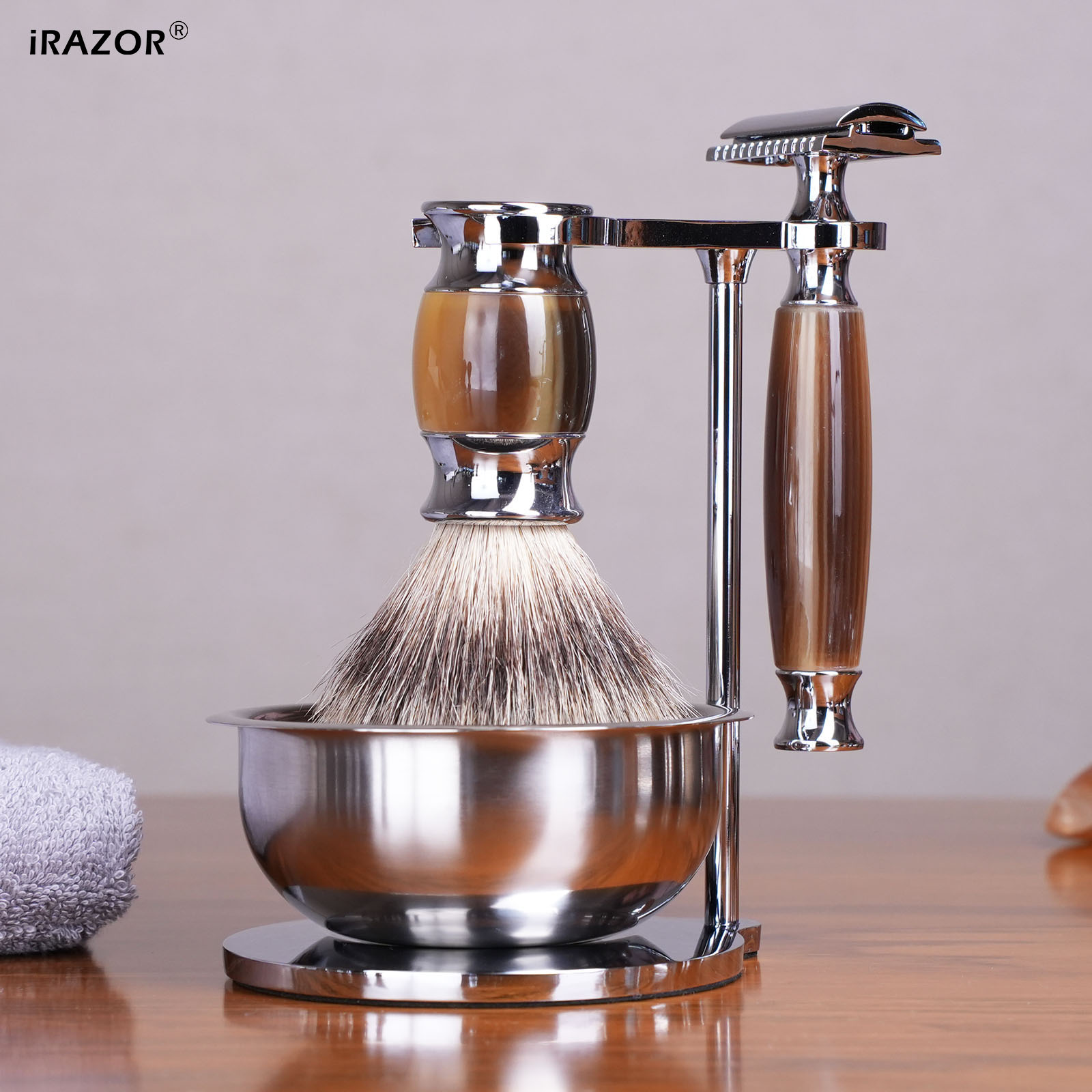 Men'S Grooming Barbershop - iRAZOR 럭셔리 남성용 DE 안전 면도기