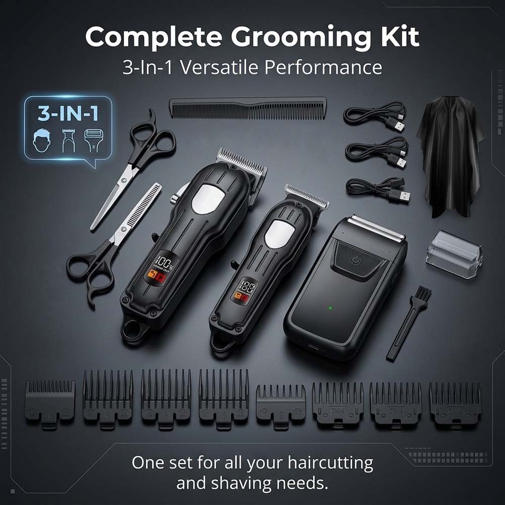 남성용 전문 무선 헤어 클리퍼 세트, 충전식 전기 헤어 - Men'S Grooming Accessories Kit 리뷰 및 가격
