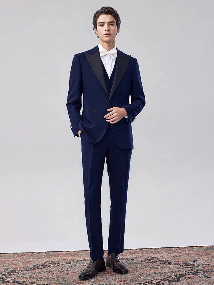 남성 정장 세트 패션 고급 딥 블루 정장 웨딩 신랑 의 - Young Men'S Grooming 리뷰 및 가격