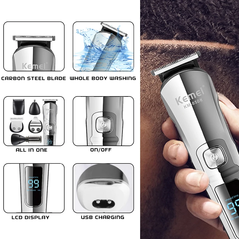 Kemei 전문가용 다기능 수염 트리머 방수 6 in  - Men'S Grooming Boxes 리뷰 및 가격